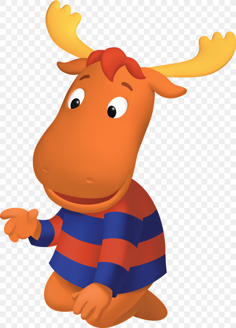 Backyardigans - Cartoon Orange Moose In Striped Shirt PNG
