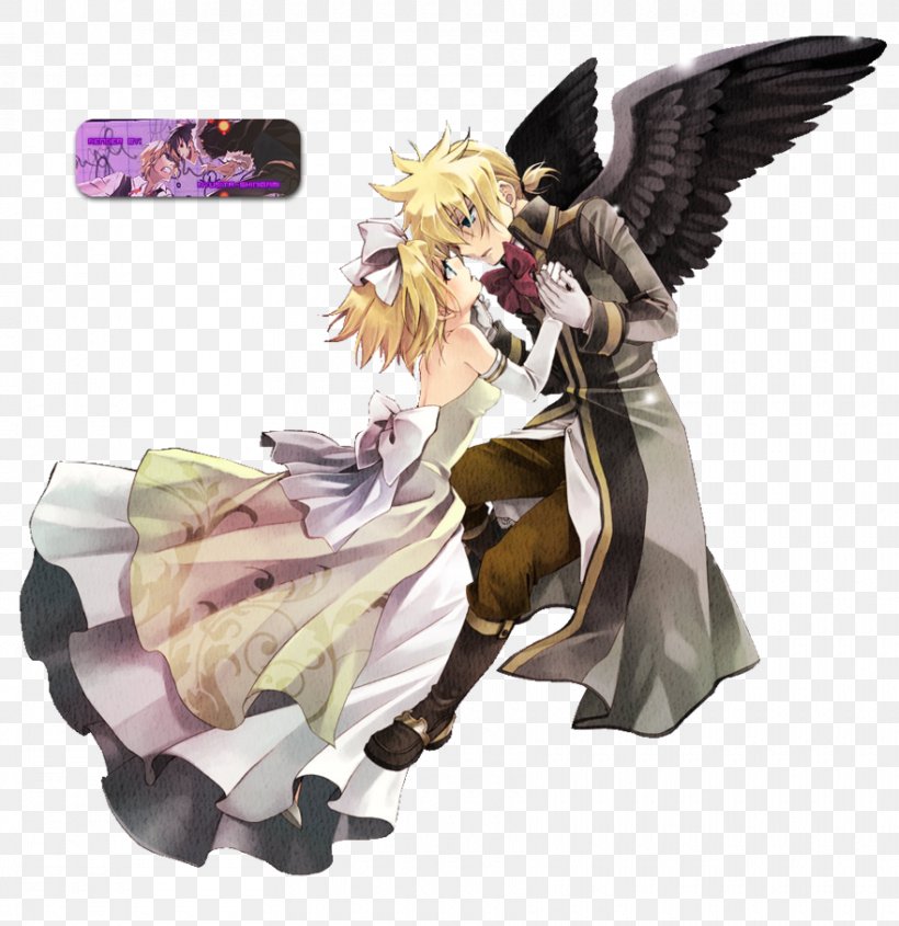 Story Of Evil Kagamine Rin/Len Rendering Vocaloid, PNG, 880x907px, Watercolor, Cartoon, Flower, Frame, Heart Download Free