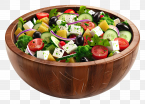 Greek Salad - Fresh Salad Bowl With Mixed Vegetables PNG
