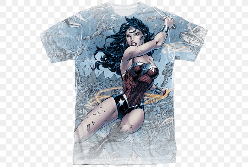 T-shirt Wonder Woman Steve Trevor Flash Superhero, PNG, 555x555px, Tshirt, Comics, Dc Collectibles, Dc Comics, Female Download Free