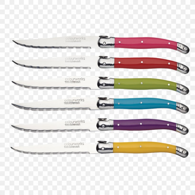 Steak Knife Kitchen Craft Colourworks Dinner Knives Cutlery, PNG, 1000x1000px, Knife, Blade, Cold Weapon, Cutlery, Kitchen Download Free
