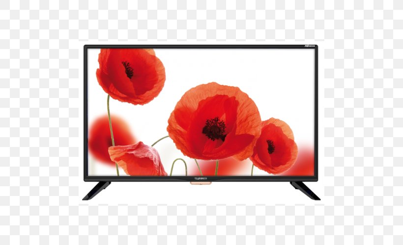 Television Set Telefunken LED-backlit LCD HD Ready High-definition Television, PNG, 500x500px, Television Set, Coquelicot, Digital Video Broadcasting, Display Resolution, Flower Download Free