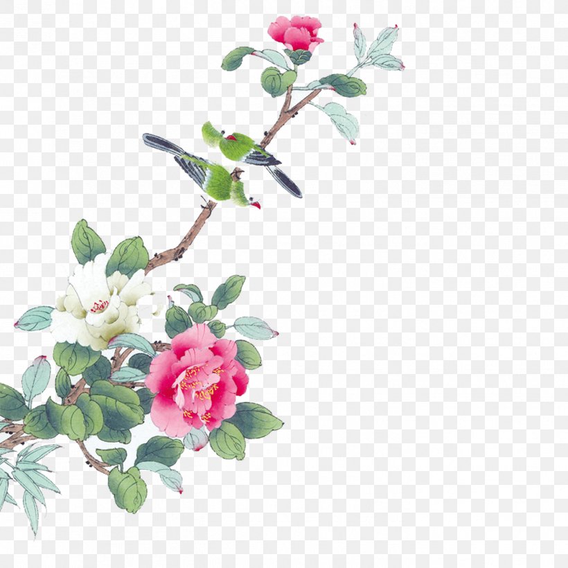 Bird Flower Dress Peony, PNG, 1417x1417px, Dress, Artificial Flower, Bird And Flower Painting, Blossom, Branch Download Free
