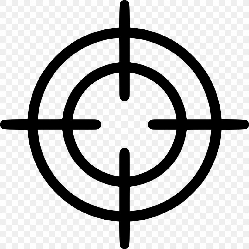 Reticle Telescopic Sight Clip Art, PNG, 980x980px, Reticle, Black And White, Icon Design, Royaltyfree, Symbol Download Free