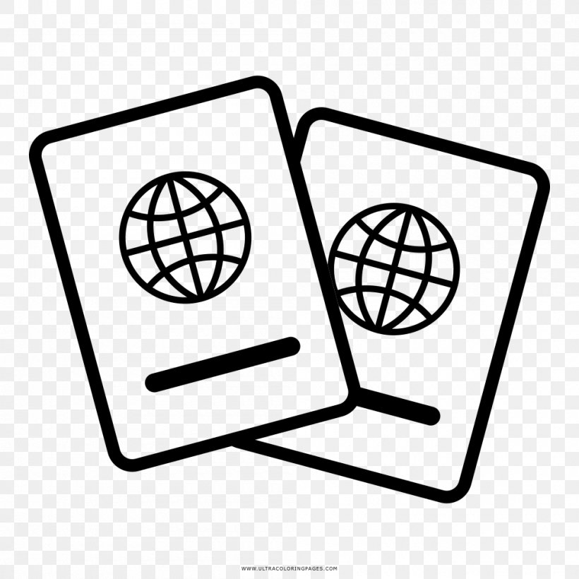 Passport Drawing Coloring Book Business OneSeed Expeditions, PNG, 1000x1000px, Passport, Area, Black And White, Business, Coloring Book Download Free