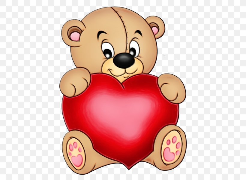 Teddy Bear, PNG, 478x600px, Watercolor, Animated Cartoon, Cartoon, Heart, Love Download Free