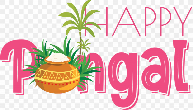 Pongal Happy Pongal, PNG, 3695x2111px, Pongal, Fruit, Happy Pongal, Line, Logo Download Free