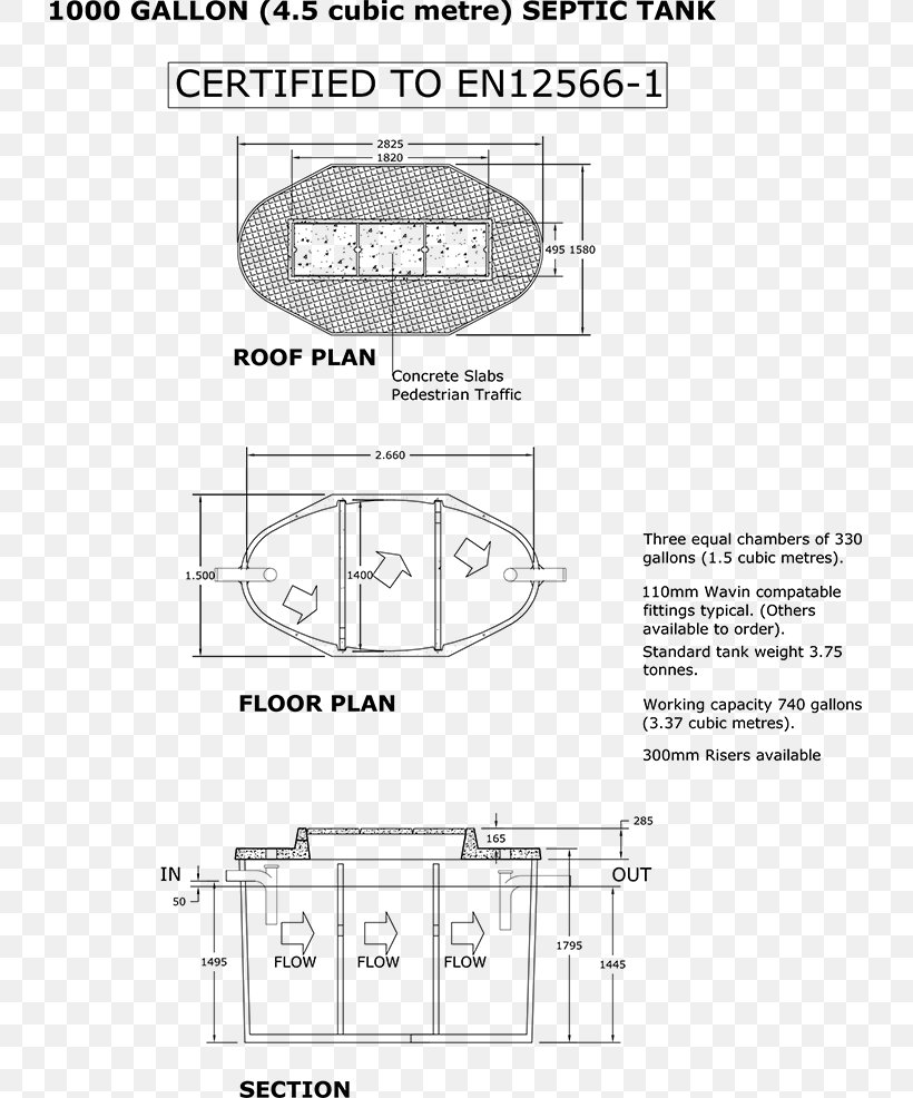Septic Tank Water Storage Storage Tank Precast Concrete Water Tank, PNG, 729x986px, Septic Tank, Architectural Engineering, Area, Black And White, Cistern Download Free