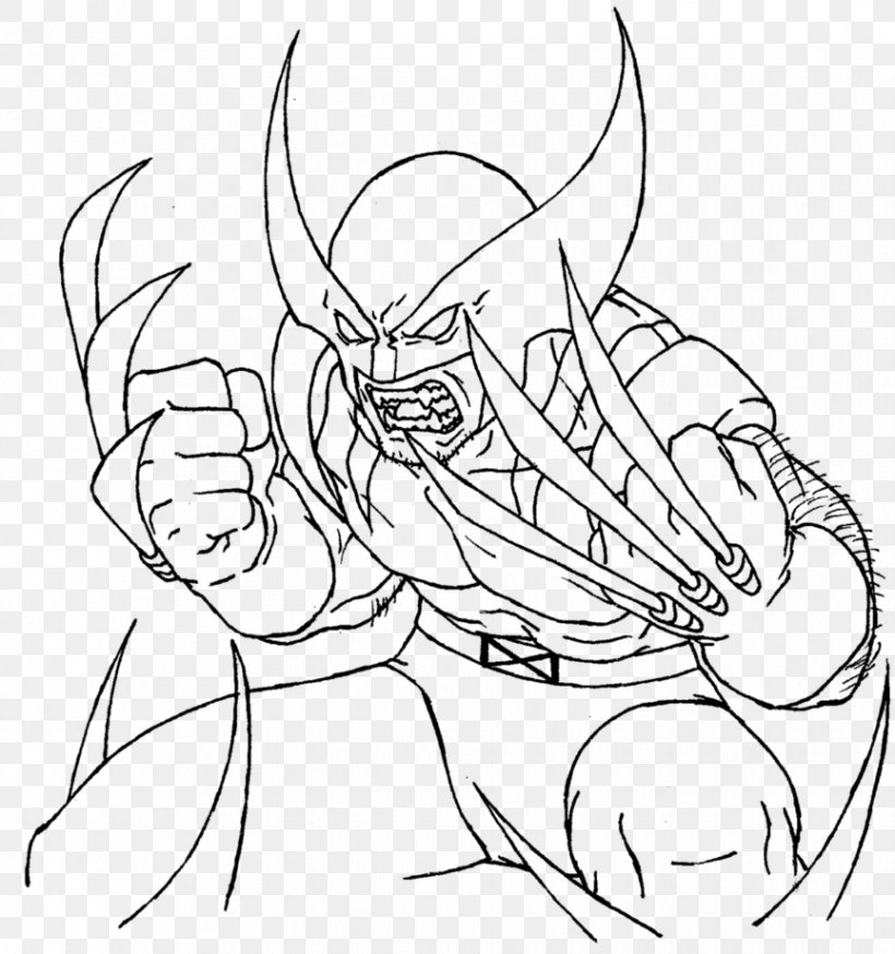 Wolverine Hulk Deadpool Coloring Book Superhero, PNG, 865x923px, Wolverine, Arm, Artwork, Black And White, Character Download Free