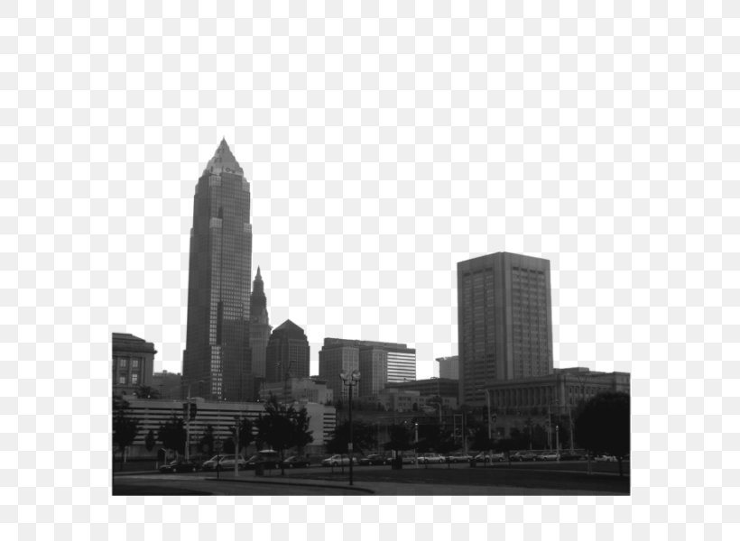 Downtown Cleveland Skyline Skyscraper Cityscape Tower, PNG, 600x600px, Downtown Cleveland, Black And White, Building, Certificate Of Deposit, City Download Free