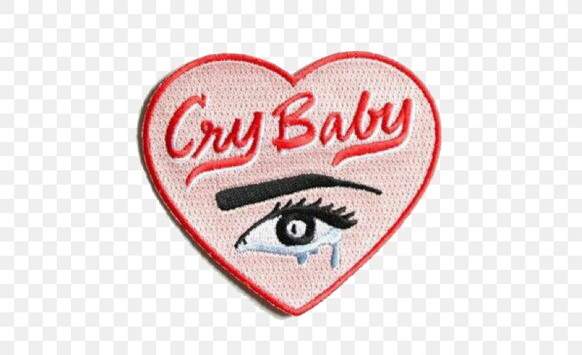 Cry Baby Iron-on Color Embroidered Patch, PNG, 500x500px, Watercolor, Cartoon, Flower, Frame, Heart Download Free