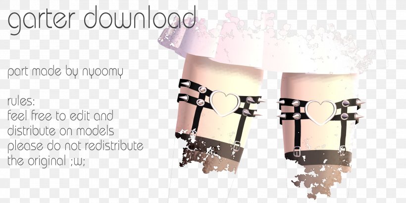 MikuMikuDance Garter Clothing Accessories Metasequoia Dress, PNG, 3000x1500px, Watercolor, Cartoon, Flower, Frame, Heart Download Free