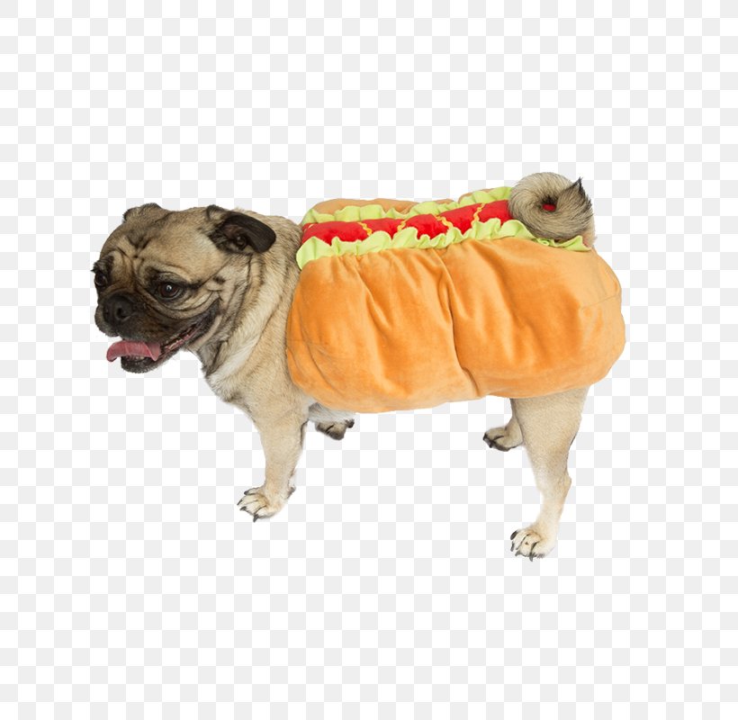 Pug Hot Dog Days Pet Costume, PNG, 800x800px, Pug, Buycostumescom, Carnivoran, Clothing, Companion Dog Download Free