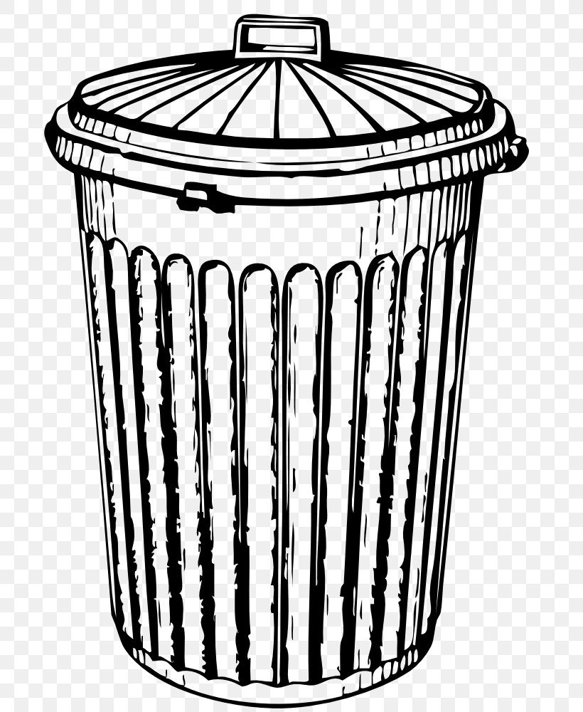 Rubbish Bins & Waste Paper Baskets Drawing, PNG, 727x1000px, Rubbish Bins Waste Paper Baskets, Basket, Black And White, Can Stock Photo, Container Download Free