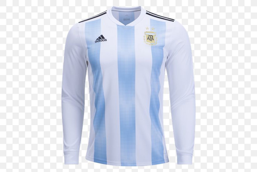 Argentina National Football Team T-shirt Sleeve Jersey Adidas, PNG, 550x550px, Argentina National Football Team, Active Shirt, Adidas, Argentina At The Fifa World Cup, Blue Download Free