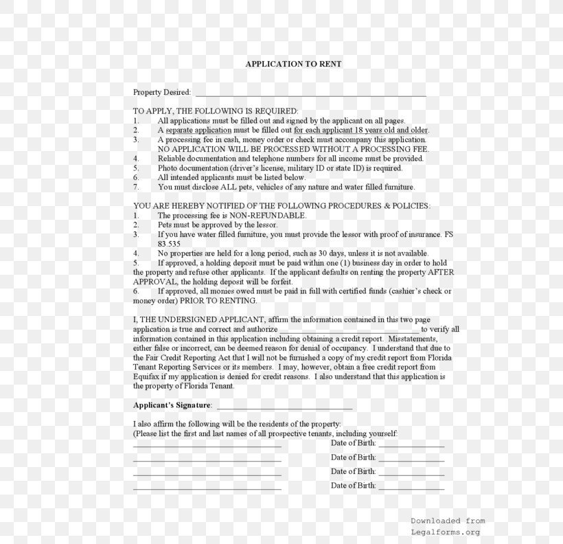Document Rental Agreement Apartment Renting Contract, PNG, 612x792px, Document, Apartment, Area, Contract, Florida Download Free