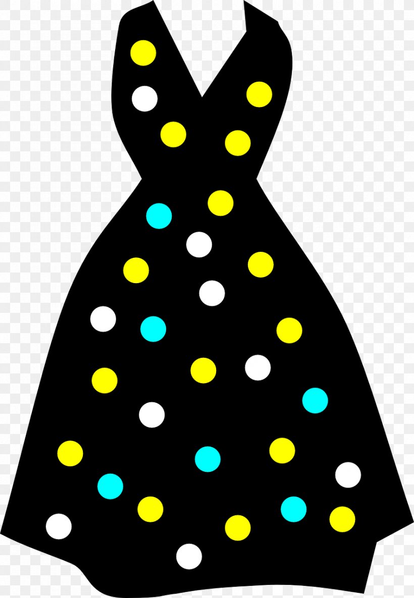 Dress Polka Dot Clothing Clip Art, PNG, 885x1280px, Dress, Black, Blue, Children S Clothing, Clothing Download Free