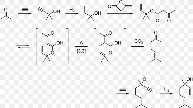 Linalool Acetylene Acetone Carroll Rearrangement Terpene, PNG, 4200x2355px, Linalool, Acetone, Acetylene, Alcohol, Area Download Free
