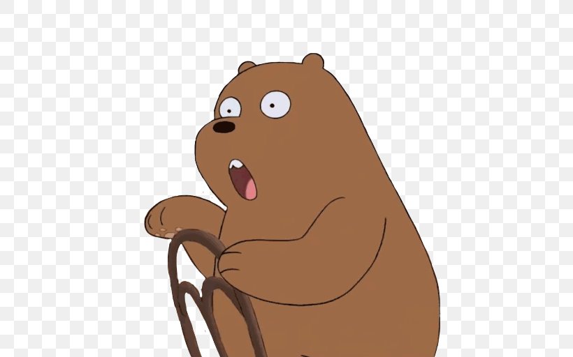 Whiskers Bear Telegram Sticker Canidae, PNG, 512x512px, Whiskers, Bear, Beaver, Canidae, Carnivoran Download Free