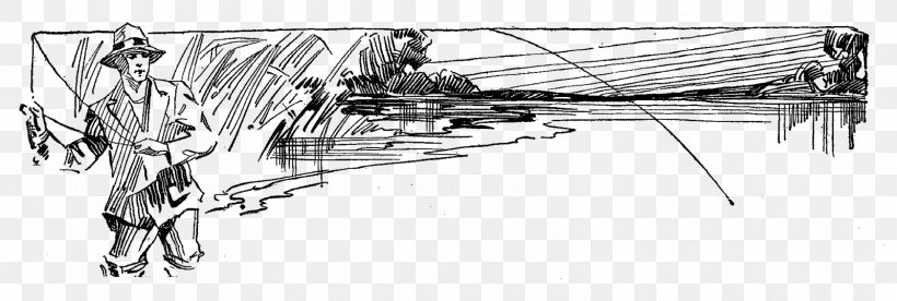 Fishing Sketch, PNG, 1600x540px, Fishing, Area, Artwork, Black, Black And White Download Free
