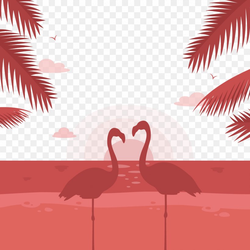 Flamingo Silhouette Download, PNG, 1500x1500px, Watercolor, Cartoon, Flower, Frame, Heart Download Free