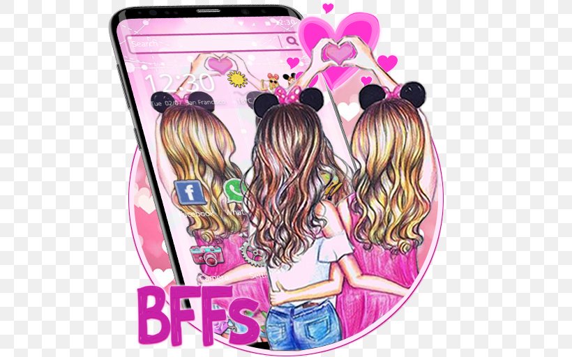 Friendship Love Illustration Microsoft Launcher Hair Coloring, PNG, 512x512px, Watercolor, Cartoon, Flower, Frame, Heart Download Free