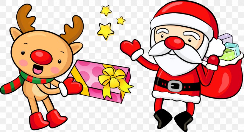 Santa Claus Reindeer Christmas Ornament Clip Art, PNG, 1273x693px, Santa Claus, Art, Artwork, Child, Christmas Download Free