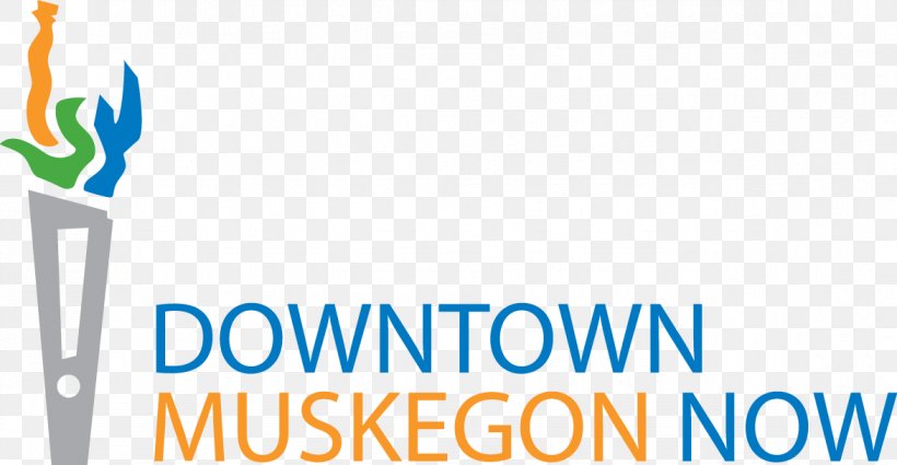 Logo Downtown Muskegon Now Brand Public Relations Product, PNG, 1173x609px, Logo, Banner, Blue, Brand, Downtown Muskegon Now Download Free