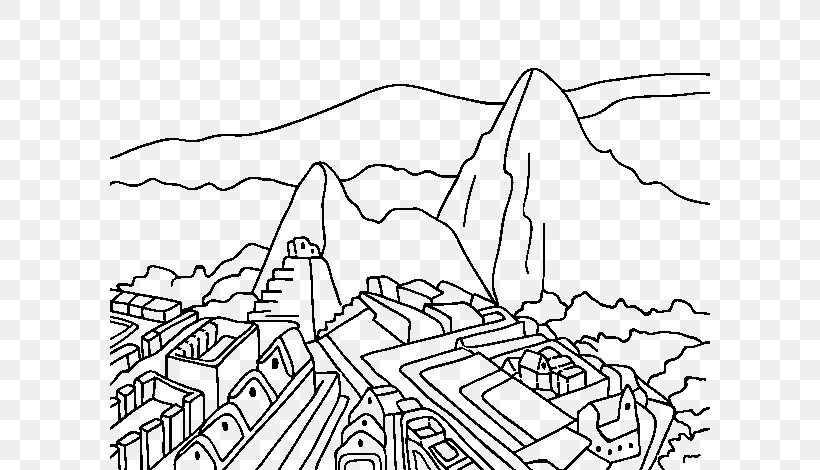 Machu Picchu The Cat And The Bird: Inspired By A Painting By Paul Klee Drawing Coloring Book Ruins, PNG, 600x470px, Machu Picchu, Area, Art, Artist, Black Download Free