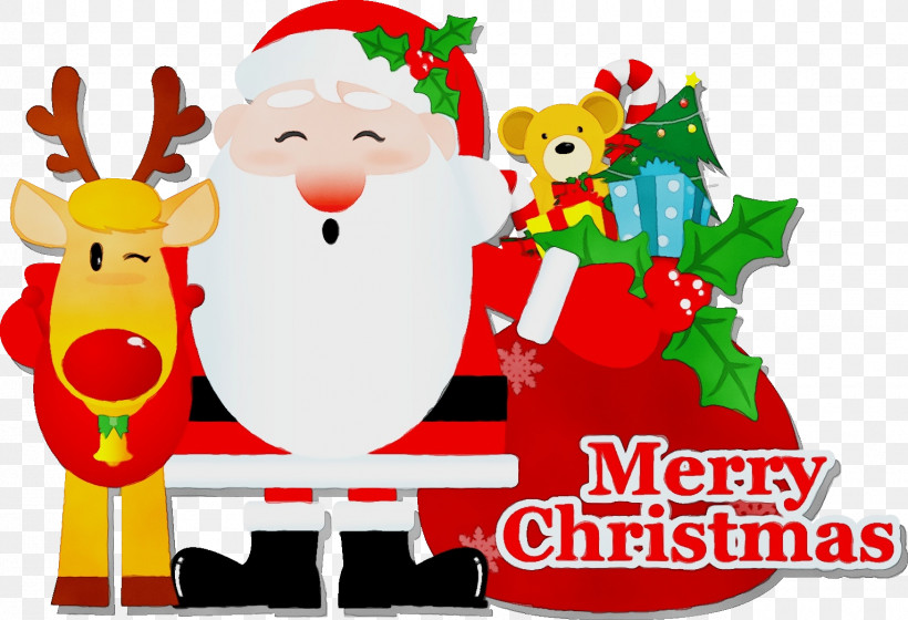 Santa Claus, PNG, 1531x1047px, Watercolor, Cartoon, Christmas, Christmas Eve, Happy Download Free