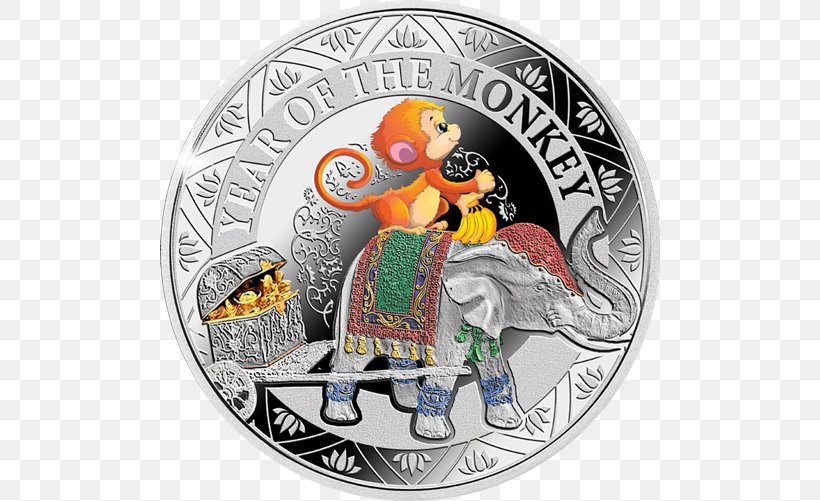Silver Coin Monkey Silver Coin Lunar Calendar, PNG, 500x501px, 2016, Coin, Animal, Calendar, Chinese Calendar Download Free
