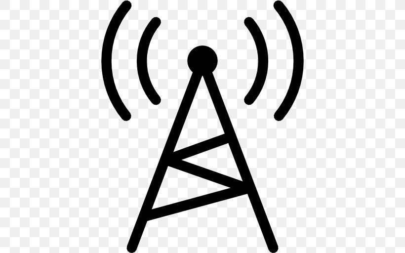 Radio Telecommunications Tower Clip Art, PNG, 512x512px, Radio, Aerials, American General Media, Area, Black And White Download Free