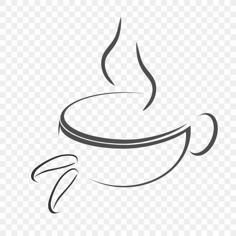 Coffee Cafe Logo Clip Art, PNG, 2000x2001px, Coffee, Artwork, Black, Black And White, Cafe Download Free