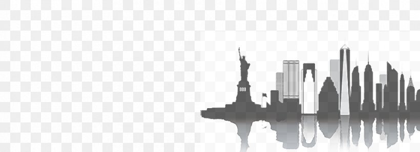 New York City Skyline Silhouette, PNG, 960x350px, New York City, Black And White, Drawing, Illustrator, Monochrome Download Free