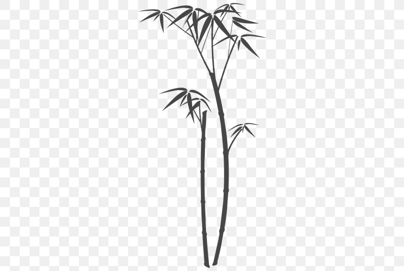 Wall Decal Tropical Woody Bamboos Grasses Tattoo, PNG, 800x550px, Wall Decal, Arecales, Black And White, Branch, Flora Download Free