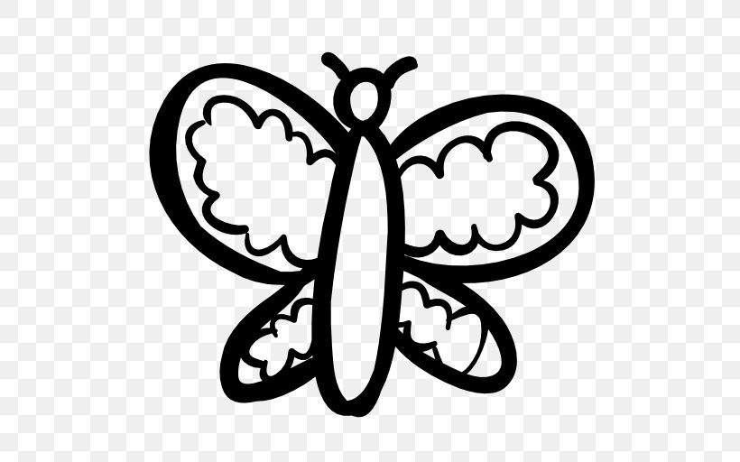 Butterfly Icon Onlinewebfonts, PNG, 512x512px, Icon Design, Blackandwhite, Butterfly, Computer Font, Line Art Download Free