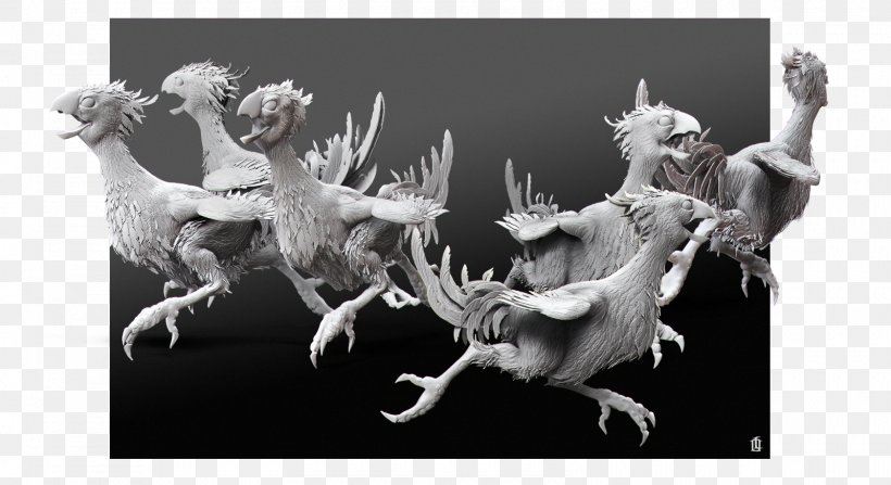 Sketchfab 3D Computer Graphics Chocobo Low Poly, PNG, 1600x874px, 3d Computer Graphics, Sketchfab, Animated Film, Black And White, Character Download Free
