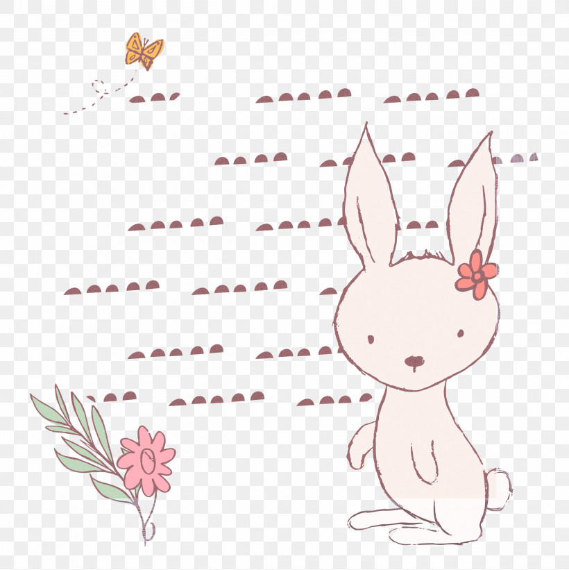 Easter Bunny, PNG, 2496x2500px, Cartoon Rabbit, Cartoon, Cute Rabbit, Easter Bunny, Flower Download Free