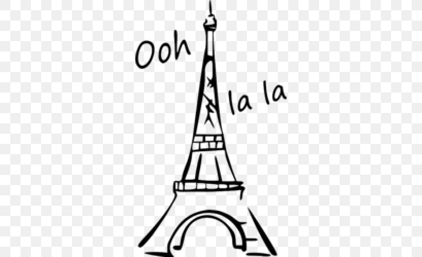 Eiffel Tower Drawing Line Art Clip Art, PNG, 500x500px, Eiffel Tower, Area,  Black And White, Building,