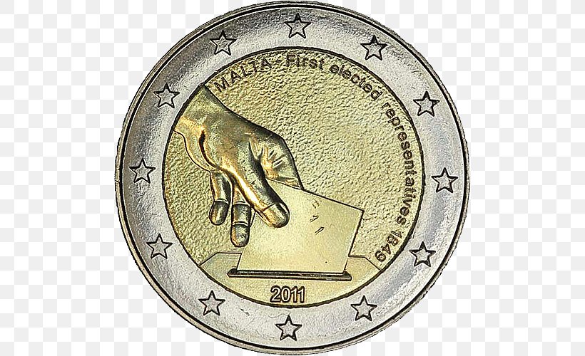 2 Euro Coin Euro Coins 2 Euro Commemorativi Emessi Nel 2011, PNG, 500x500px, 2 Euro Coin, 2 Euro Commemorative Coins, 20 Euro Note, Coin, Brass Download Free