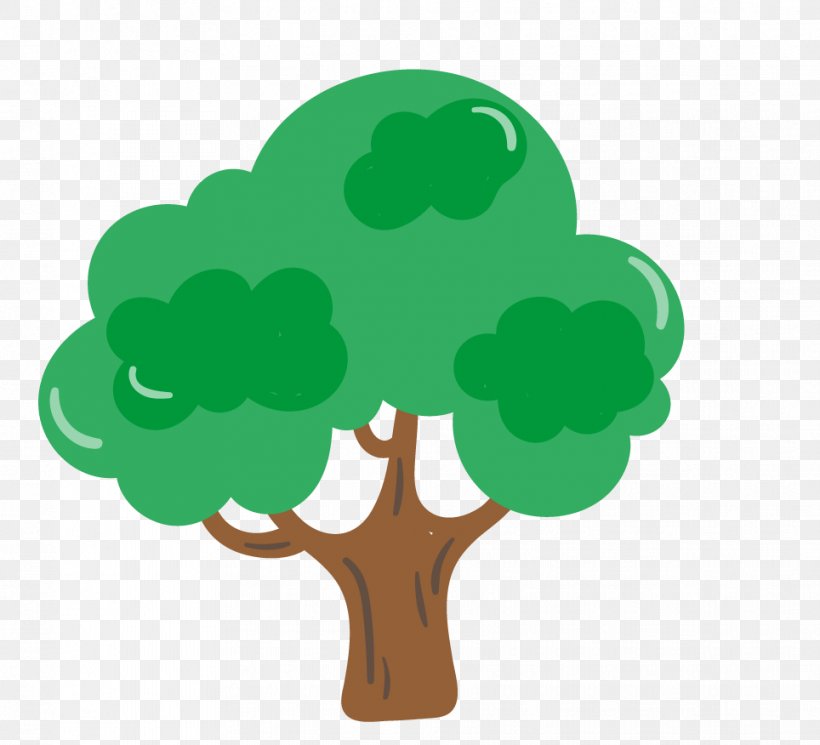 Broad-leaved Tree Illustration Vector Graphics Cartoon, PNG, 964x876px, Tree, Broadleaved Tree, Cartoon, Grass, Green Download Free