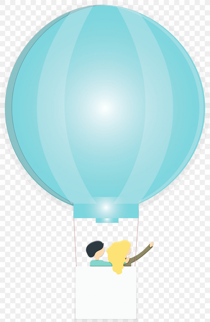 Hot Air Balloon, PNG, 1963x3000px, Hot Air Balloon, Balloon, Floating, Paint, Turquoise Download Free