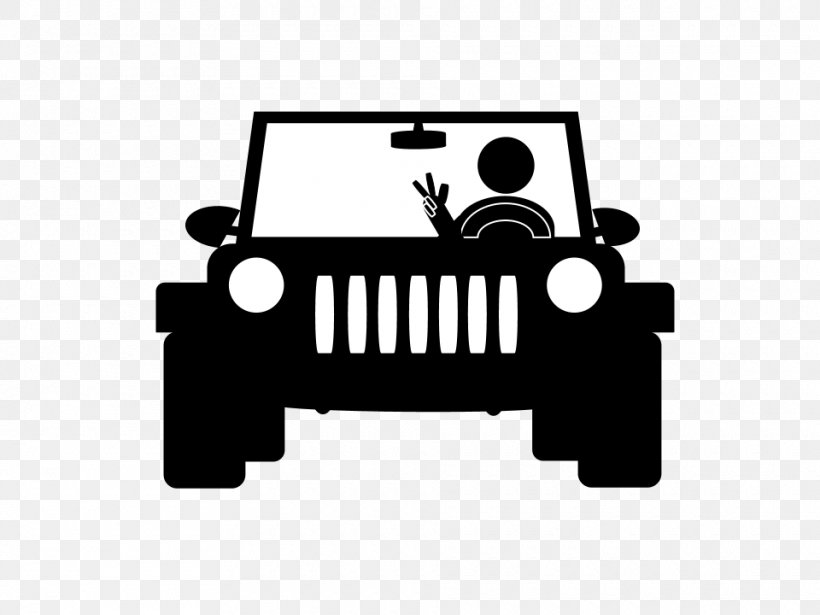 Jeep Wrangler Car Bumper Sticker T-shirt, PNG, 960x720px, Jeep, Black, Black And White, Brand, Bumper Download Free