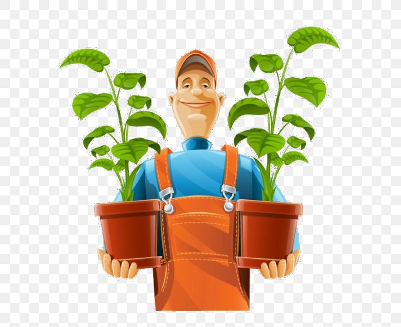 Flowerpot Cartoon Gardener Plant Houseplant, PNG, 589x669px, Cartoon, Fictional Character, Flower, Flowerpot, Gardener Download Free