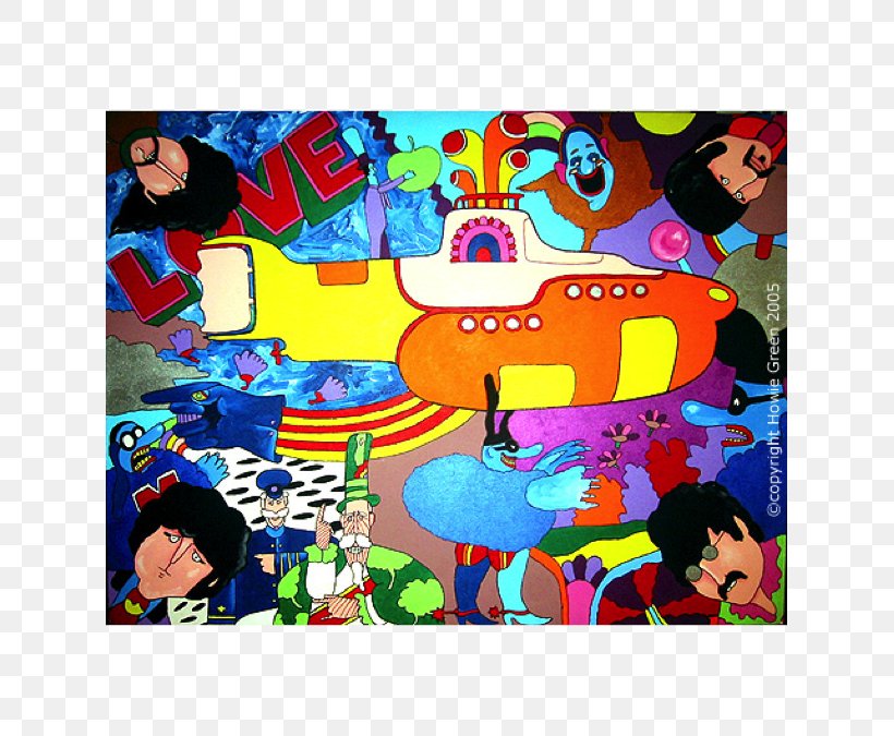 The Beatles Yellow Submarine Art Film Song, PNG, 625x675px, Beatles, Acrylic Paint, Art, Artwork, Collage Download Free