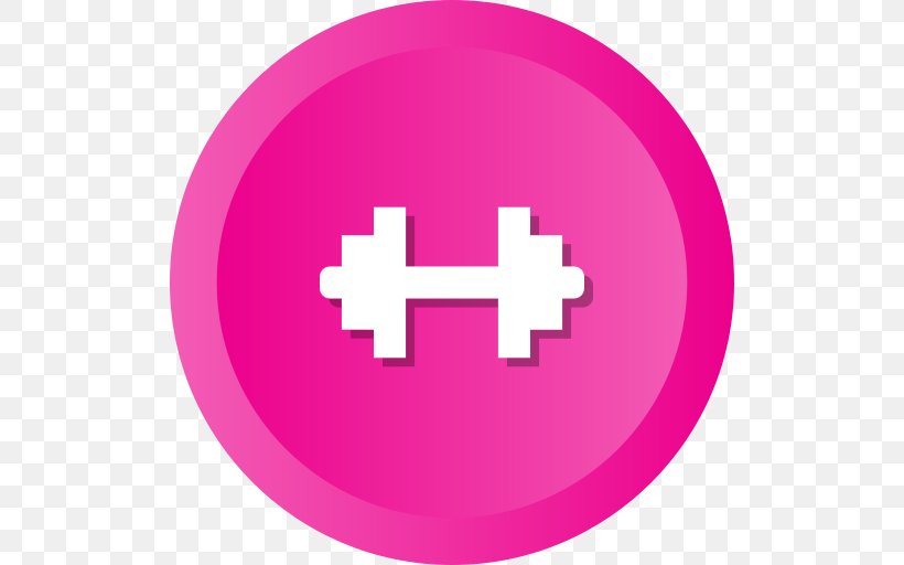 Fitness Centre Dumbbell Physical Fitness Weight Training, PNG, 512x512px, Fitness Centre, Bodybuilding, Dumbbell, Icon Health Fitness, Magenta Download Free