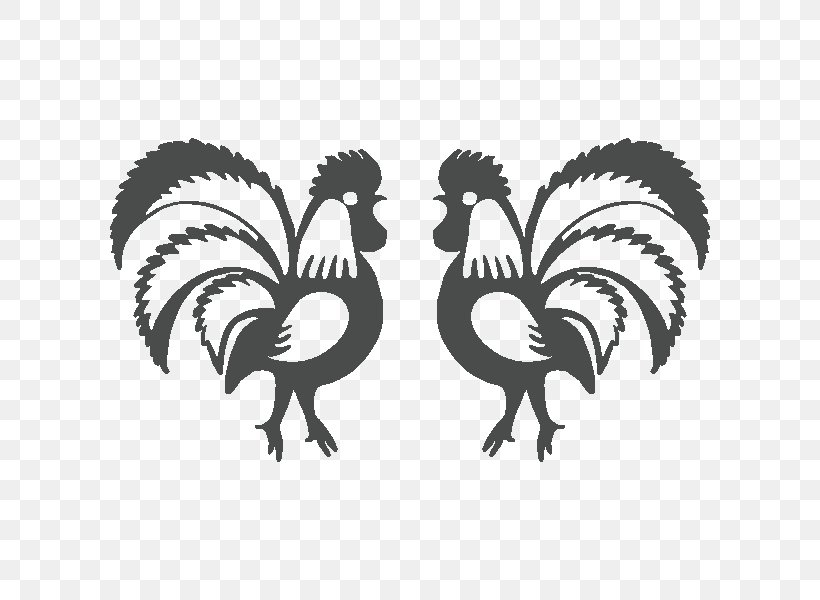 Rooster Łowicz Vytynanky Chicken Folk Art, PNG, 600x600px, Rooster, Art, Beak, Bird, Black And White Download Free