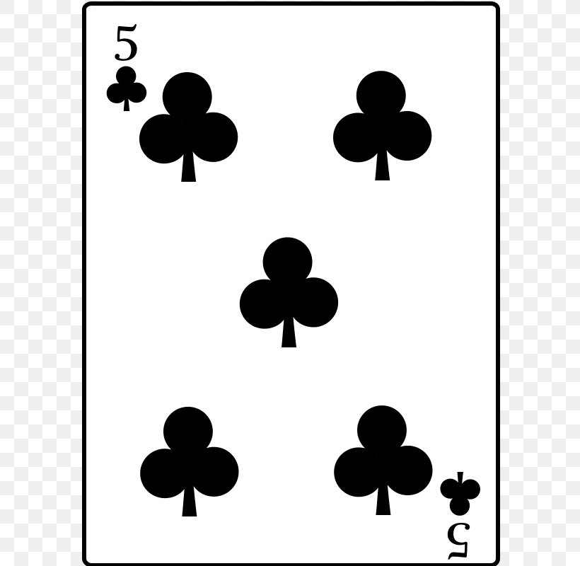 Playing Card Cinq De Trèfle Game Clip Art, PNG, 800x800px, Playing Card, Area, Black, Black And White, Card Game Download Free