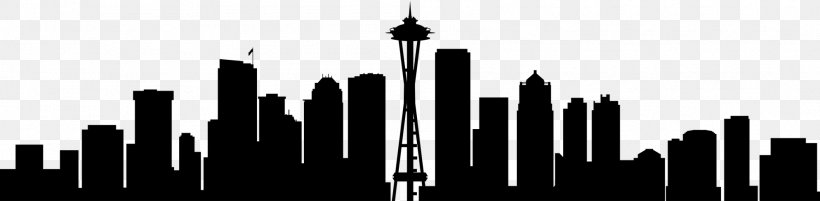 Seattle Wall Decal Skyline Sticker, PNG, 1988x489px, Seattle, Art, Black And White, Canvas Print, City Download Free