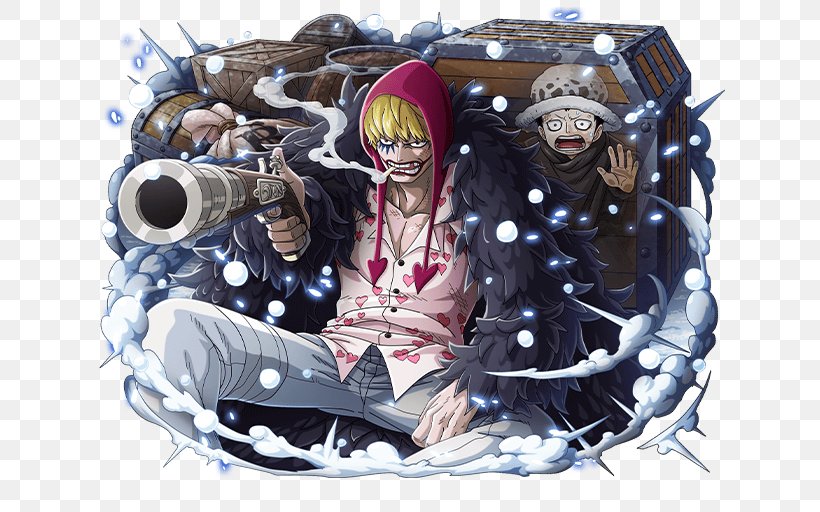 Donquixote Doflamingo One Piece Treasure Cruise Monkey D. Luffy Trafalgar D. Water Law Portgas D. Ace, PNG, 640x512px, Watercolor, Cartoon, Flower, Frame, Heart Download Free